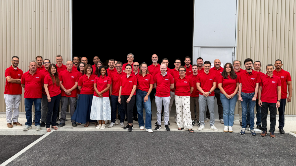 RECIF Team members in front of the New HQ and manufacturing site